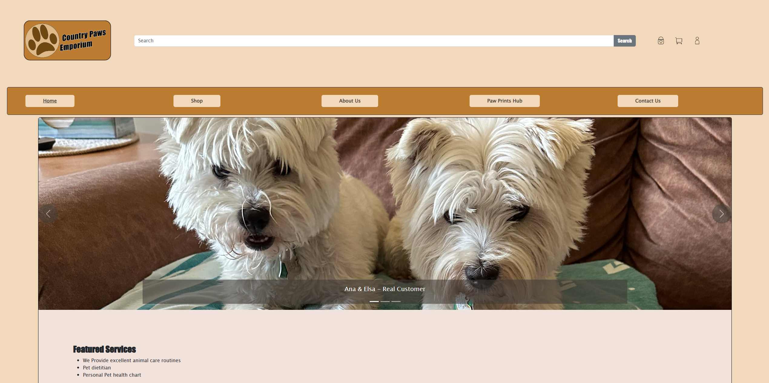 Country Paws Emporium Website